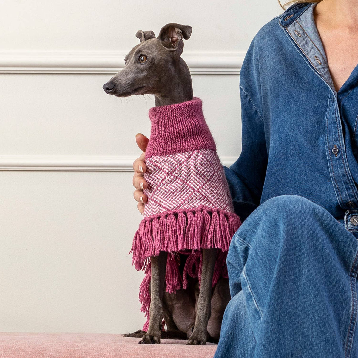 Alqo Wasi Diamond Pink Alpaca Dog Poncho