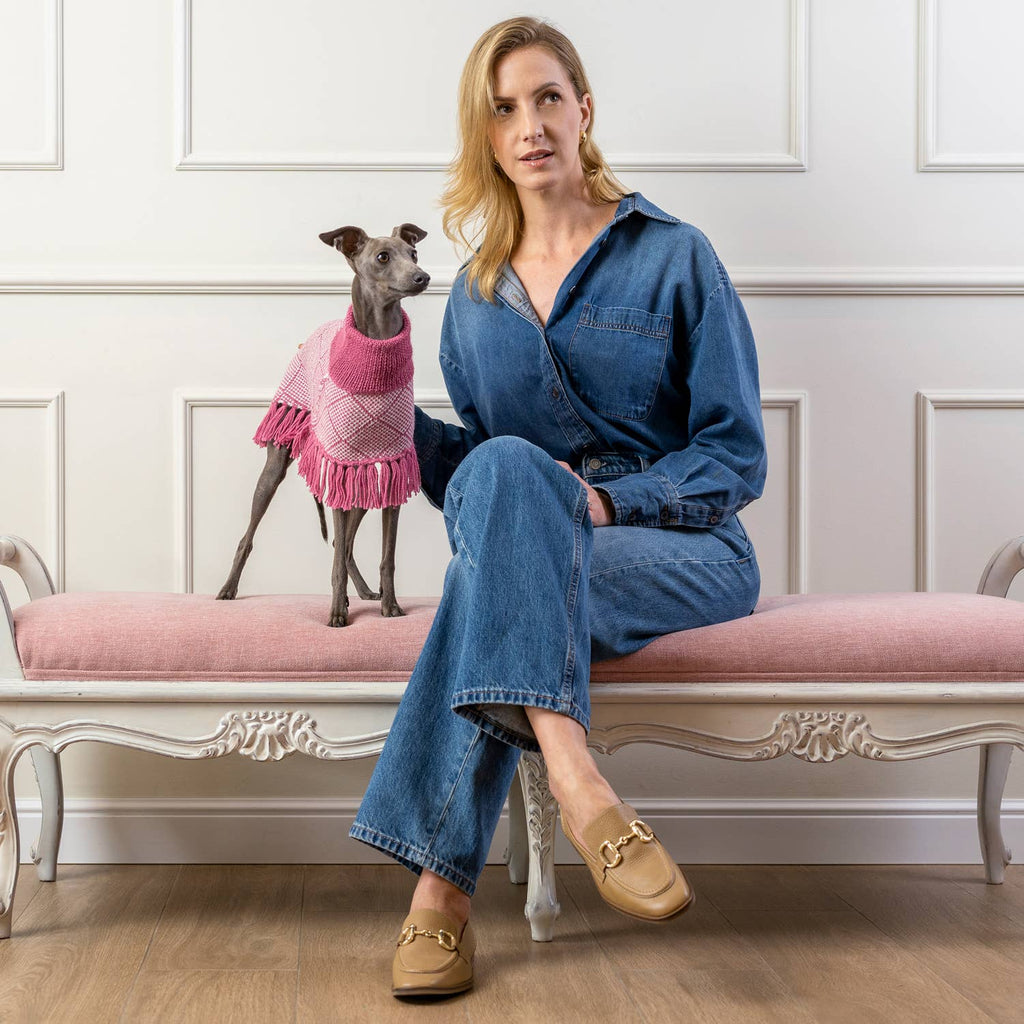 Alqo Wasi Diamond Pink Alpaca Dog Poncho