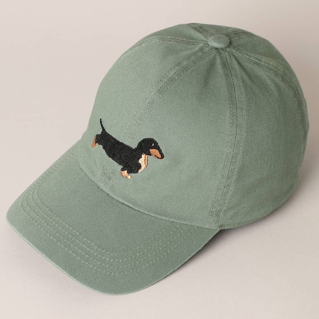 The Damoré Embroidered Dog Motif Cap