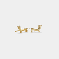 Dainty Dachshund Dog Stud Earrings in 925 Sterling Silver