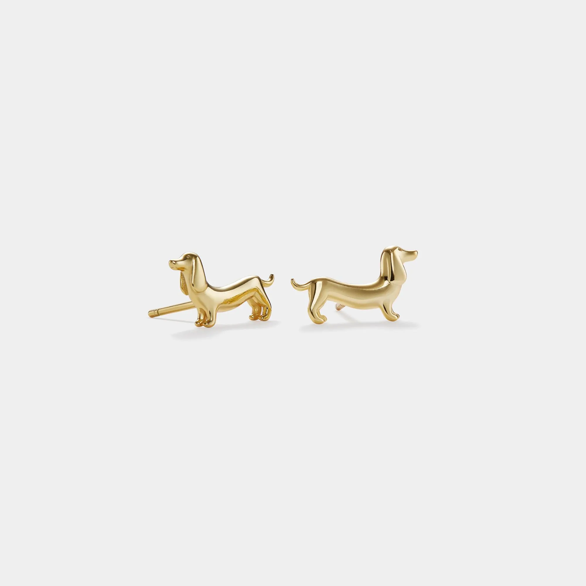 Dainty Dachshund Dog Stud Earrings in 925 Sterling Silver