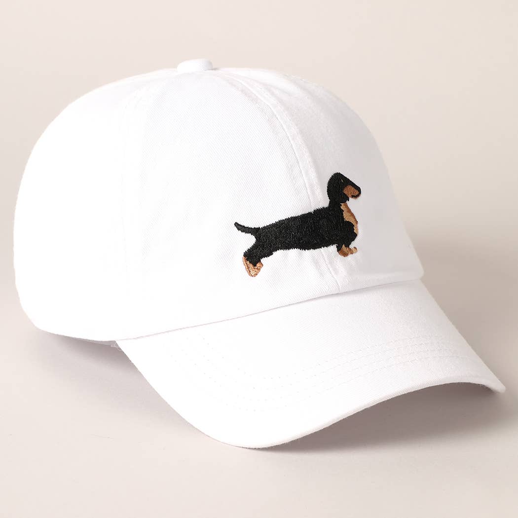 The Damoré Embroidered Dog Motif Cap