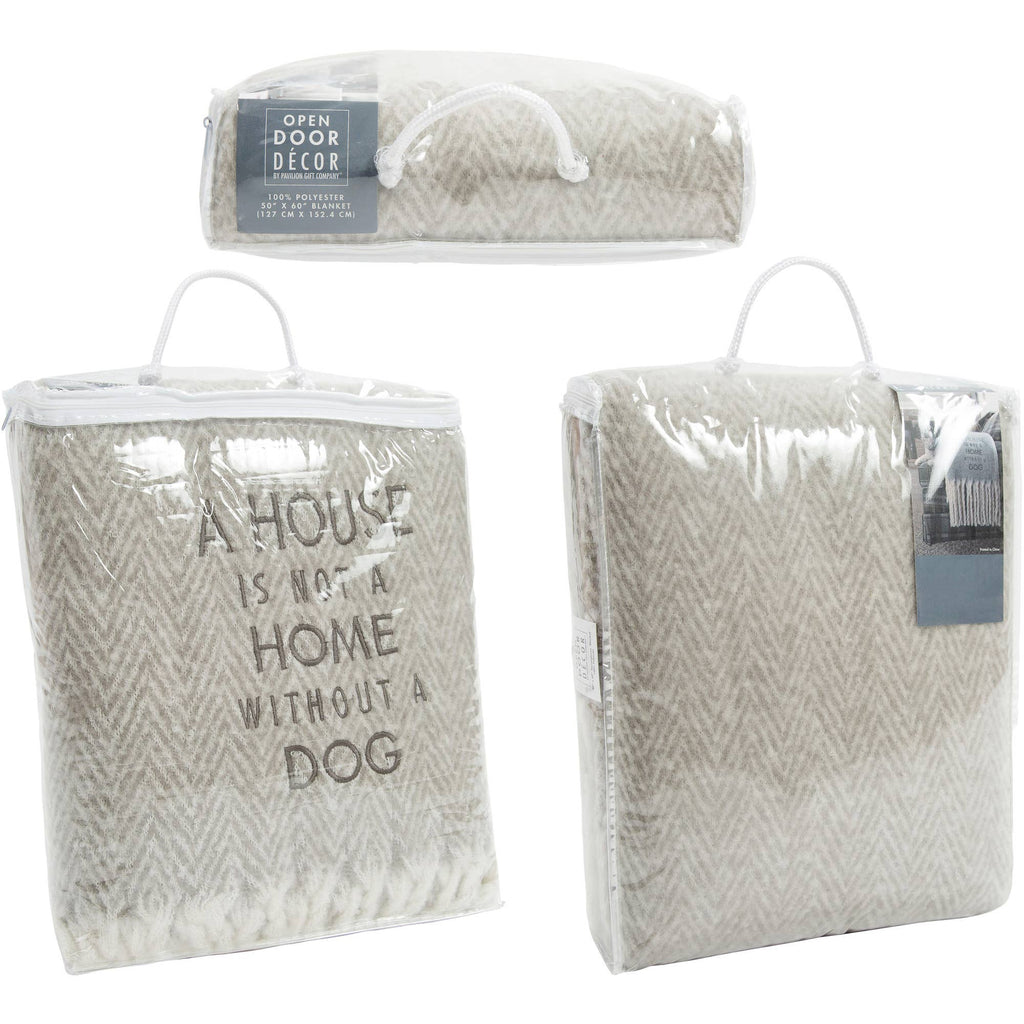 Dog - 50" x 60" Herringbone  Blanket