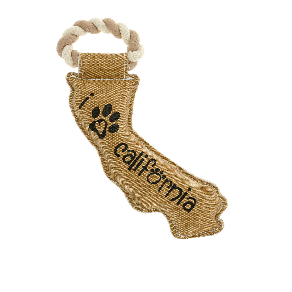 California - 12" Canvas Dog Toy with Rope